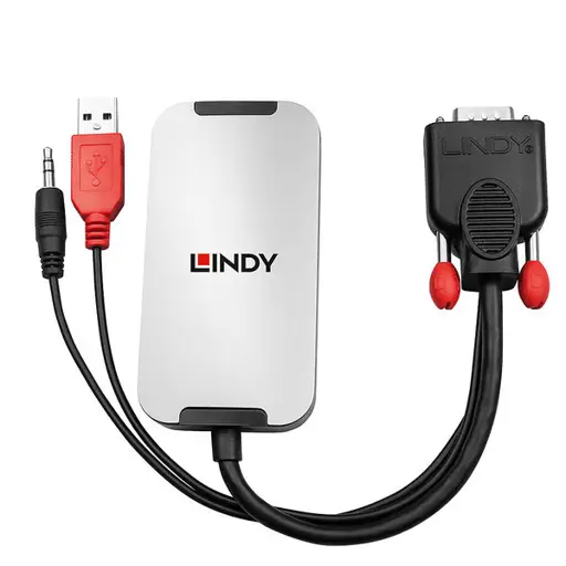 Adapteris - LINDY VGA į DisplayPort Konverteris, 1920x1080@60Hz, Juodas