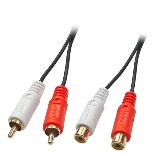 Garso Ilgintuvas - LINDY Premium Garso Ilgintuvas, 2 x Phono Stereo, 2 x RCA, 2 m, Juodas
