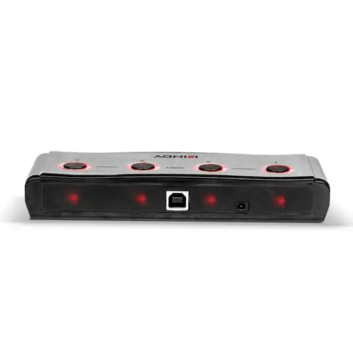 USB Serijinis Adapteris - Lindy 42858 USB Į 4 Prievadų RS232 Serijinį Keitiklį 163 × 62 × 25 mm Sidabrinė Juoda