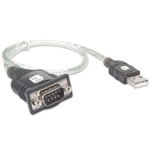 Techly IDATA USB-SER-2T serijinis kabelis Permatomas 0,45 m USB A tipo DB-9