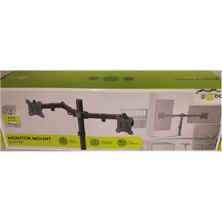SALE OUT. Goobay Dual Monitor Mount Flex, Black