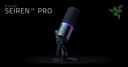 Razer Seiren V3 Microphone, Chroma 32-bit DSP, Wired, RBG, Black