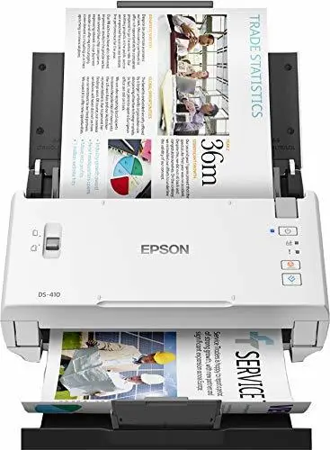 Epson WorkForce DS-410 pažangus tiekiamų lapų skaitytuvas su vaizdo tobulinimo technologija, pasižymintis išskirtinėmis našumo savybėmis už prieinamą kainą
