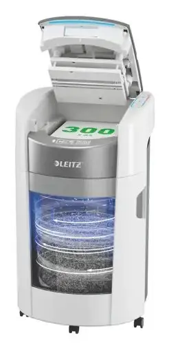 Popieriaus smulkintuvas Leitz 80410000 IQ Optimax AutoFeed 300, P5, 300 lapų, 25 l talpos šiukšliadėžė