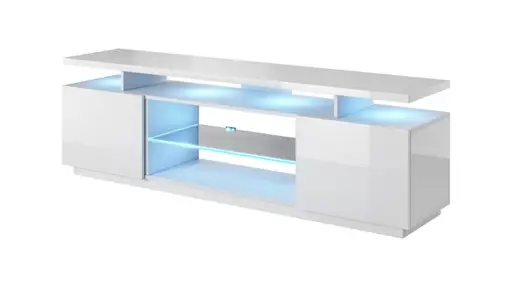 RTV spintelė EVA 180x40x56 balta/balta blizgi