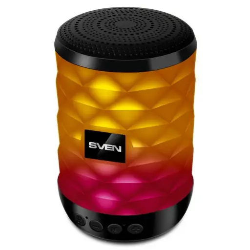 portable speaker SVEN PS-130, black, power output 10W (RMS), TWS, Bluetooth, USB, lithium battery