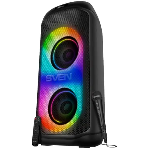 Speaker SVEN PS-1050, black (200W, TWS, Bluetooth, FM, USB, microSD, LED-display, 7200mAh)