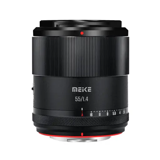 Kamera - Meike 55mm f/1.4 AF objektyvas (Sony E, 11 elementų, 0.61m fokusavimas)