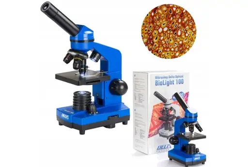 Mikroskopas „Delta Optical BioLight 100“ (mėlynas)