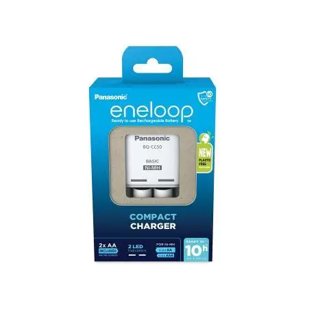 Baterijų Įkroviklis - Panasonic Eneloop BQ-CC50 2×AA Pradinis Rinkinys