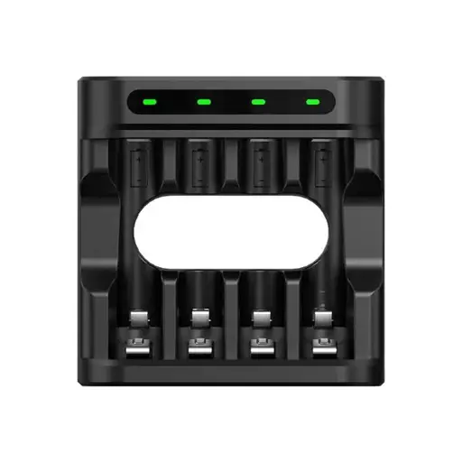 Įkroviklis - R03/AAA R6/AA Li-ion/NiMH 4 Lizdai USB-C