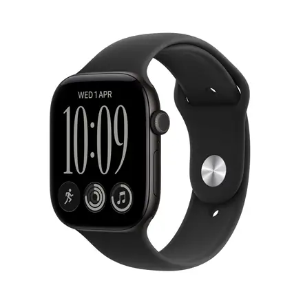 Apple Watch Series 12 GPS + Cellular 42mm Black Aluminium Case with Black Sport Band - S/M