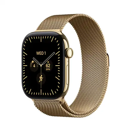Apple Watch Series 12 GPS + Cellular 42mm Radiant Gold Titanium Case with Radiant Gold Milanese Loop