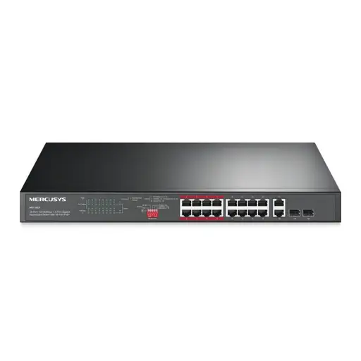 MS118CP 16-Port 10/100M + 2-Port G Rack Sw16PoE