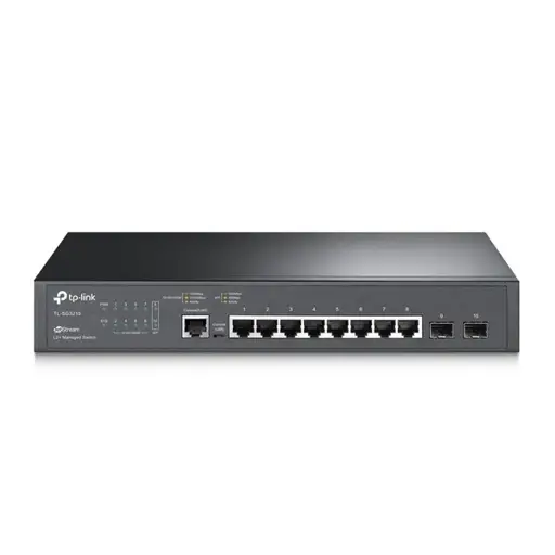 TP-Link JetStream TL-SG3210 tinklo komutatorius Valdomas L2/L3 Gigabit Ethernet (10/100/1000) 1U Juoda