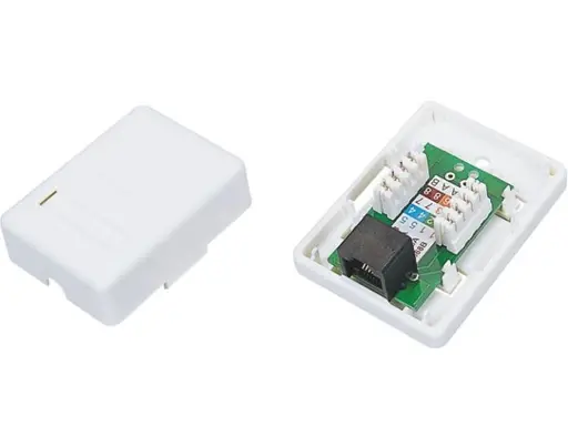 Surface-mounted UTP Cat.5e socket, 1×RJ45.