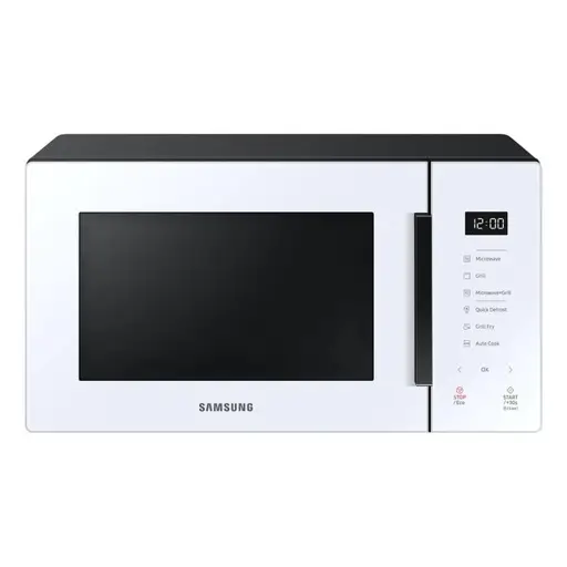 Samsung MG23T5018CW/BA, 23 ltr, grilius, 800W/1150W, 6 galingumo lygiai, GrillFry, biokeramika, elektroninis valdymas, balta