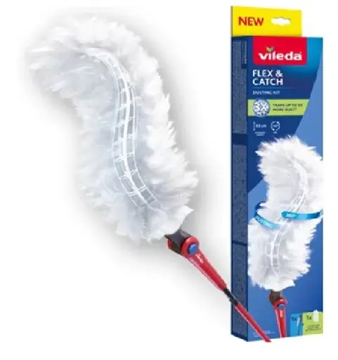 Vileda šiukšlių semtuvas su ilga rankena + 1 Flex&Catch pildymas