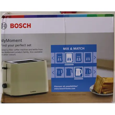 SALE OUT. Bosch TAT3M127 MyMoment Compact toaster, 950 W, 2 slots, Beige