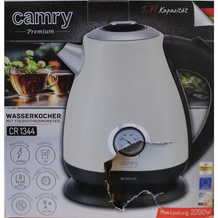 SALE OUT. Camry CR 1344 Electric kettle with a thermometer 1,7L, Cream