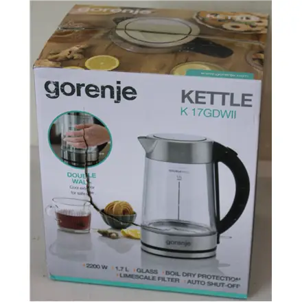SALE OUT. Gorenje K17GDWII Kettle, Electric, Capacity 1.7 L, Power 2200 W, Stainless steel