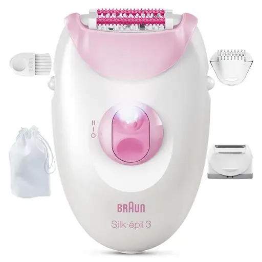 Braun Silk epil 3, baltas/rožinis - Epiliatorius