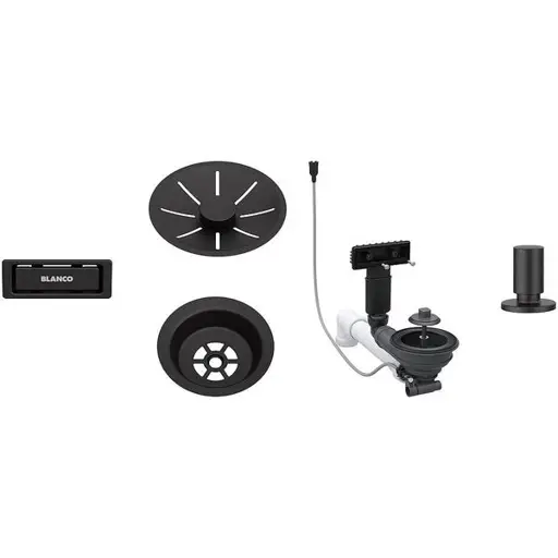 Waste fitting set 1x3,5'' InFino Pop Up Control Black matt