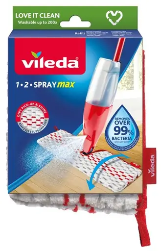 Vileda 1.2 Spray Max Šluostė su purkštuvu Raudona, Balta