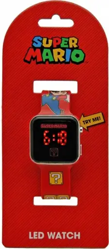 Wristwatch LED Super Mario red
