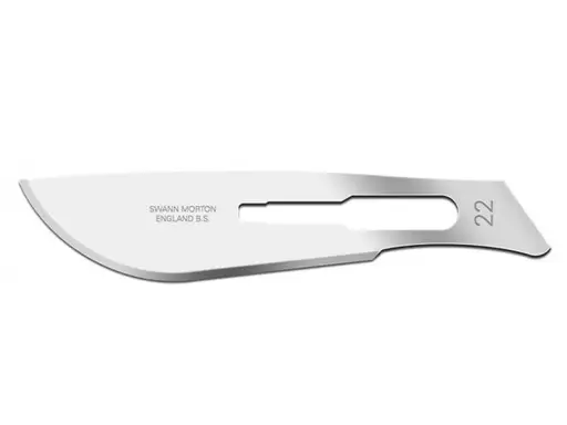 Swann-Morton CARBON STEEL Chirurginiai peiliai (Skalpeliai) Nr.22- 100vnt/1dėžutė