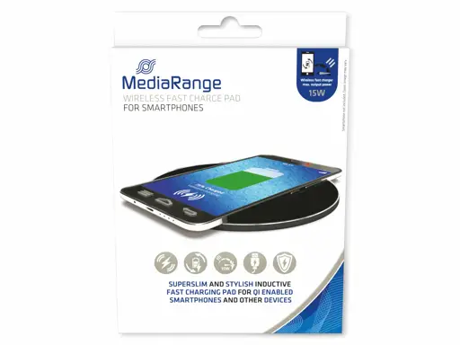 MOBILE CHARGER PAD WRL 15W/BLACK MRMA118 MEDIARANGE