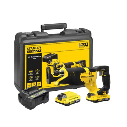 Stanley 18V V20 Reciprocating Saw - 2 x 2.0Ah Kitbox