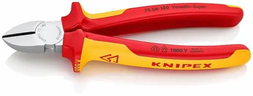 Žnyplės šoninio kirpimo VDE 180mm, Knipex