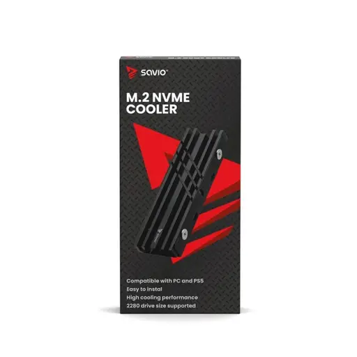 SAVIO aušinimo blokas M.2 NVME 2280 diskams, AK-60, juodas
