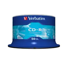 VERBATIM CD-R 80 min. / 700MB 52x 50-pack cakebox DataLife extra protection surface