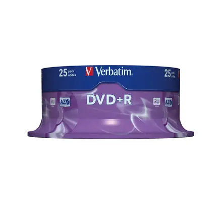 Verbatim DVD+R AZO Matt Silver 4.7 GB, 16 x, 25 Pack Spindle