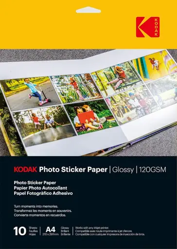 Kodak Photo Sticker Paper A4 Glossy 10 sheets