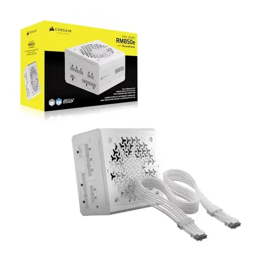 CORSAIR RMe White Series 3rd Gen RM850e ThermalProtect White 850 Watt ATX 3.1 PCIe 5.1 Cybenetics Modular Fully Power Supply