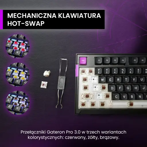 Klawiatura PREYON Klawiatura PREYON SILENT CLAW TKL Yellow + Mysz PREYON Owl Wireless + Podkładka PREYON Falcon Speed XL