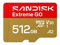 SANDISK Extreme GO microSDXC UHS-I Card 512GB MicroSD 240MB/s Read / 160MB/s Write 5K video