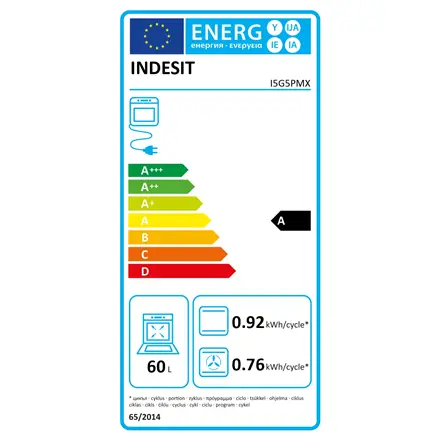 INDESIT Cooker I5G5PMX Hob type Gas