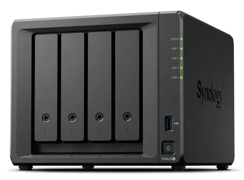 SYNOLOGY DS925+ DiskStation 4-bay NAS server - AMD Ryzen V1500B 4GB DDR4 4x 2.5/3.5 HDD/SSD 2x M.2 2280 NVMe SSD 2x 2.5GbE