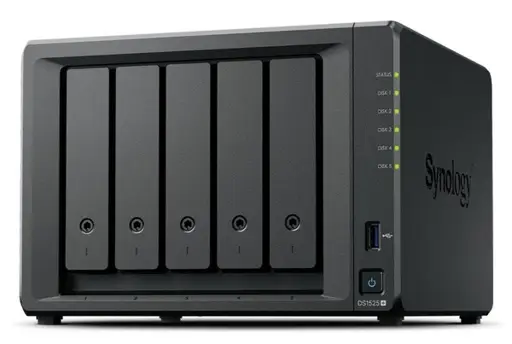 SYNOLOGY DS1525+ DiskStation 5-bay NAS server - AMD Ryzen V1500B 8GB DDR4 5x 2.5/3.5 HDD/SSD 2x M.2 2280 NVMe SSD 2x 2.5GbE