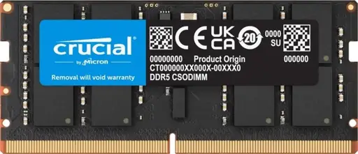 Crucial Notebook memory DDR5 CSODIMM 32GB (1*32GB)/6400 CL (naujas, atidaryta pakuotė)