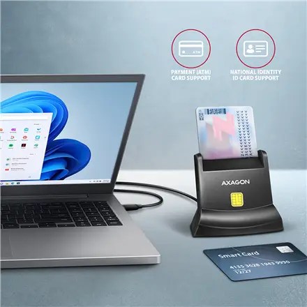 CARD READER STAND SMARTCARD/ID/USB-C 1.2M CRE-SM4NC AXAGON – 10