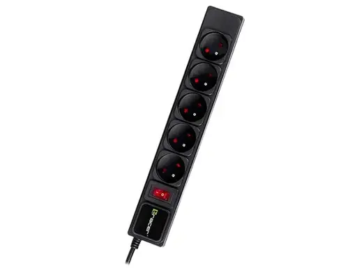 TRACER PowerGear 5m Black power strip