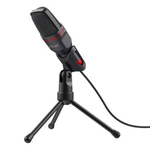Trust GXT 212 aukštos kokybės USB mikrofonas ant trikojo, veikiantis su 3.5 mm ir USB jungtimis
