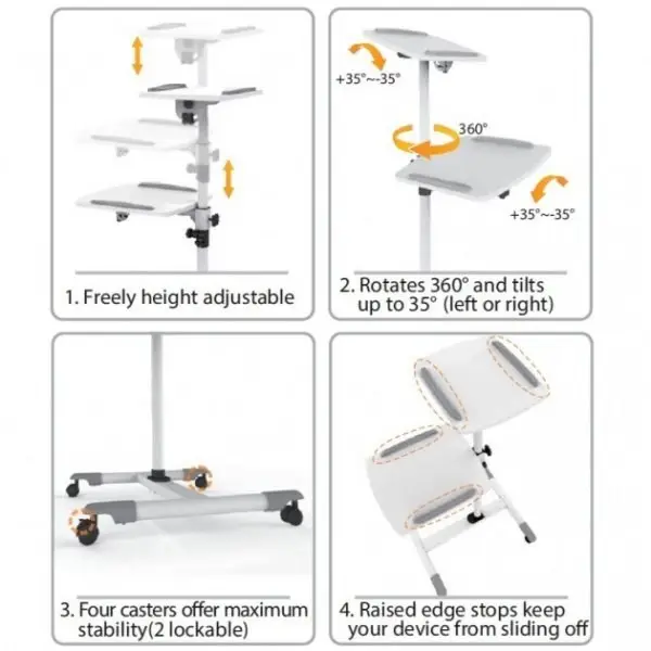 Techly Universal projector/notebook trolley two shelvy – 3