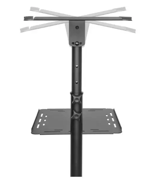 TECHLY Universal Adjustable Trolley for Notebook Projector with Shelf Black – 6