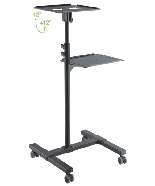 TECHLY Universal Adjustable Trolley for Notebook Projector with Shelf Black – 8